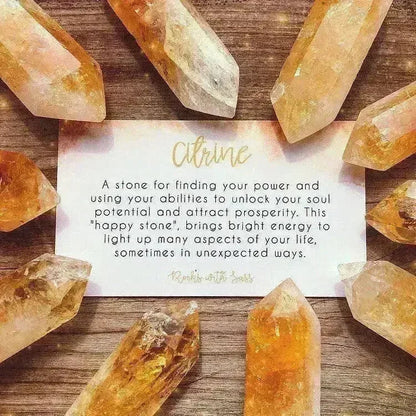 Rutilated Citrine & Quartz Bracelet – Chakra Healing Birthstone Jewelry