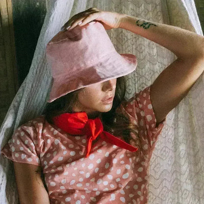 WATU Seaside Linen Bucket Hat, in Salt Pink