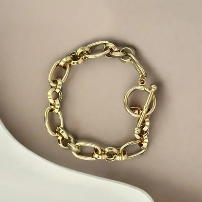 Chunky Cable Chain Link Hypoallergenic Toggle Clasp Fashion Bracelet