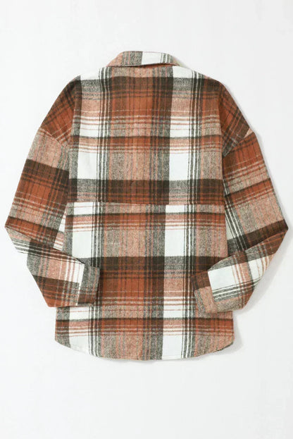 Pink & Grey Button Up Plaid Flannel Shacket – Femstylo