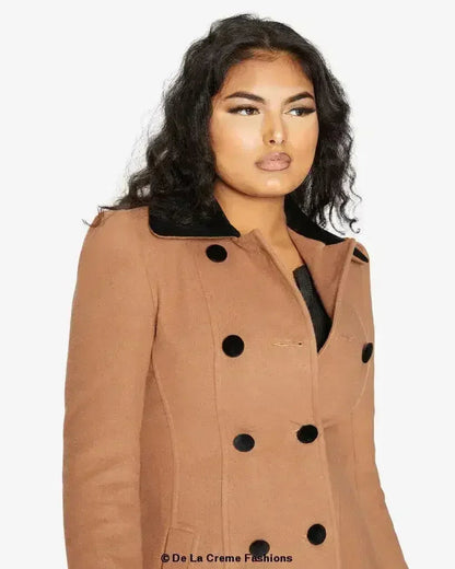 Velvet Trim Skater Coat - Royal Inspired | Femstylo