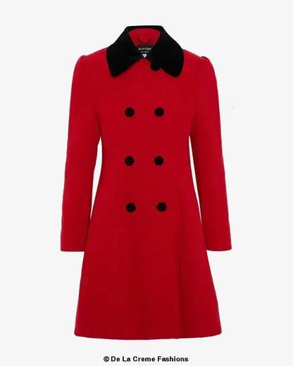 Velvet Trim Skater Coat - Royal Inspired | Femstylo
