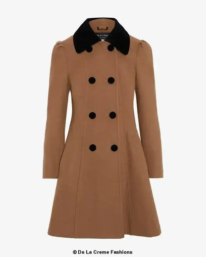 Velvet Trim Skater Coat - Royal Inspired | Femstylo