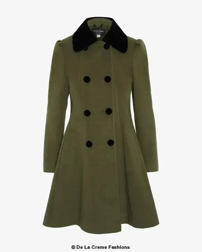 Velvet Trim Skater Coat - Royal Inspired | Femstylo