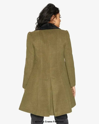 Velvet Trim Skater Coat - Royal Inspired | Femstylo