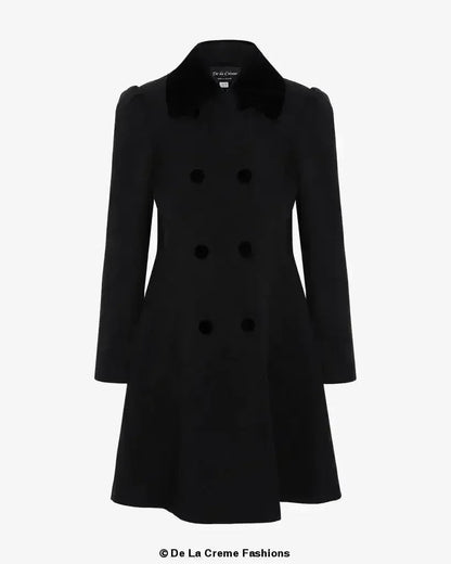 Velvet Trim Skater Coat - Royal Inspired | Femstylo