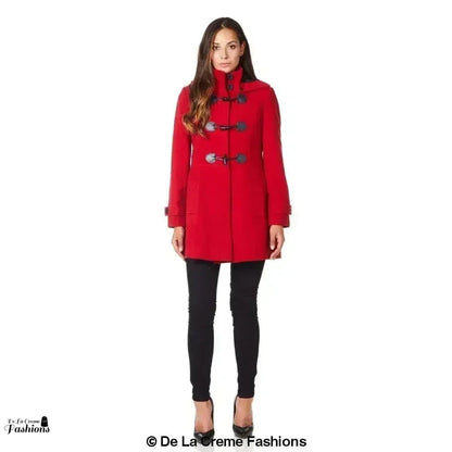 Hooded Toggle Fastened Slim Fit Coat