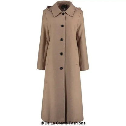 Faux Wool Longline Hooded Winter Coat