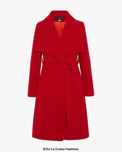 Waterfall Lapel Double Breasted Duster Coat