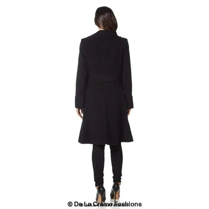 Wool Blend Double Breasted Midi Coat