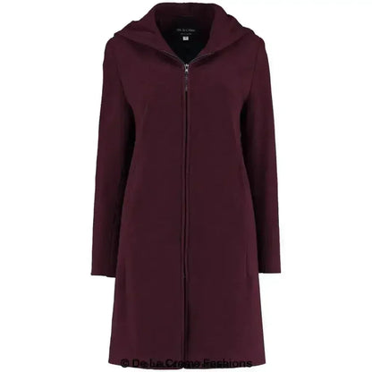 Wool Blend Hooded Coat - Zip Front Winter Coat | Femstylo