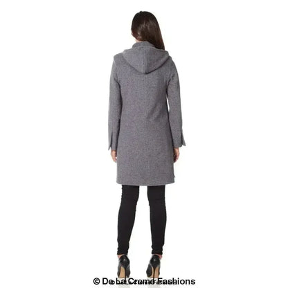 Wool Blend Hooded Coat - Zip Front Winter Coat | Femstylo