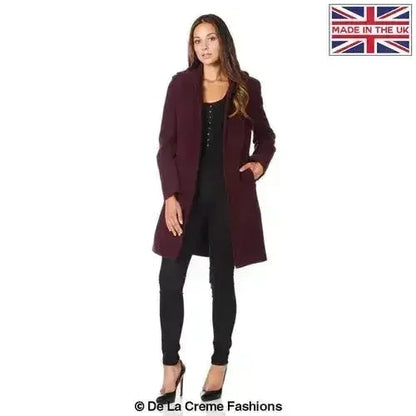 Wool Blend Hooded Coat - Zip Front Winter Coat | Femstylo