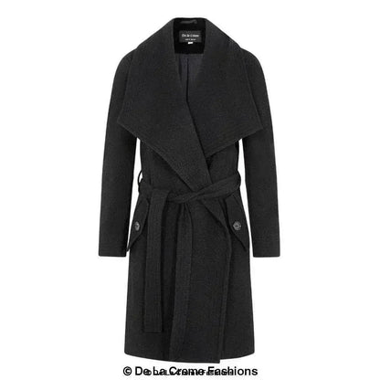 Wool Blend Large Lapel Duster Coat