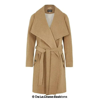 Wool Blend Large Lapel Duster Coat