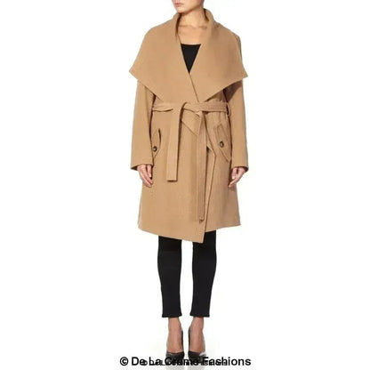Wool Blend Large Lapel Duster Coat