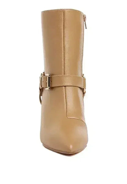 Buckle Harness Stiletto Boots - 3" Heel | Femstylo