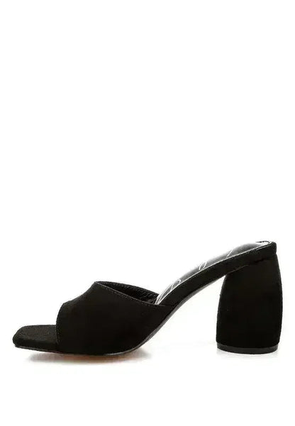 Micro Suede Block Heel Sandals - 3" Walkable Slip-Ons - Office to Outing