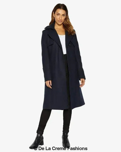 Dina Lapel Collar Duster Coat With Belt