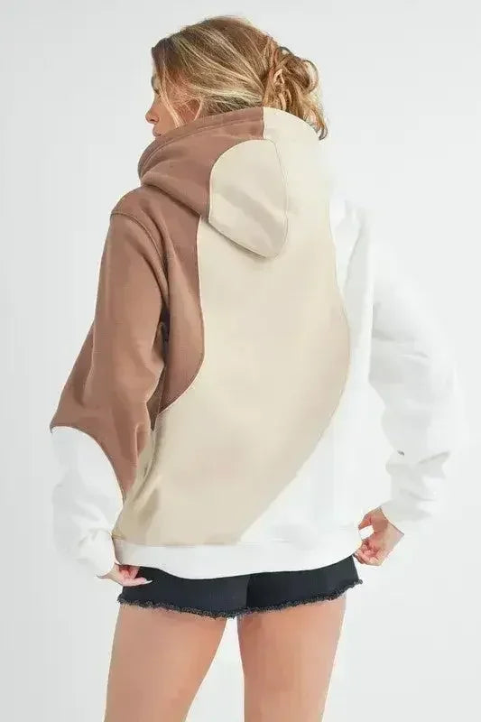 Color Block Hoodie - Kangaroo Pocket Pullover | Aemi + Co | Femstylo