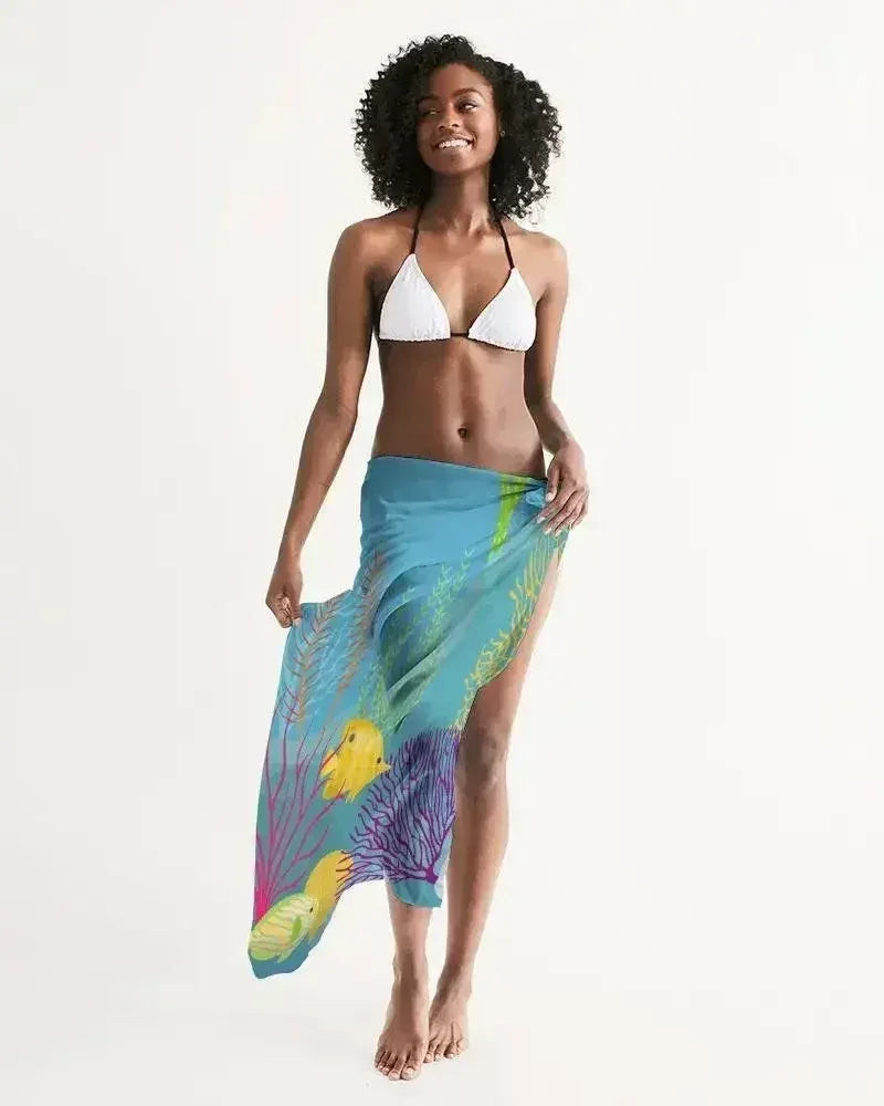 Sheer Aquatic Blue Swimsuit Cover Up
