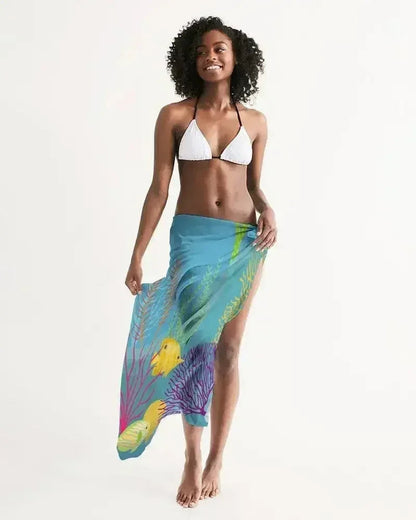 Sheer Aquatic Blue Swimsuit Cover Up