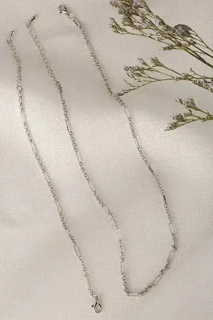 Clip Chain Bracelet & Necklace Set - Silver Nickel-Free | Femstylo