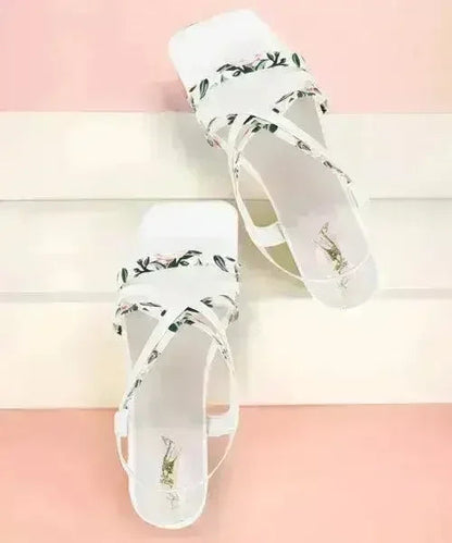 Women White Heels Sandal