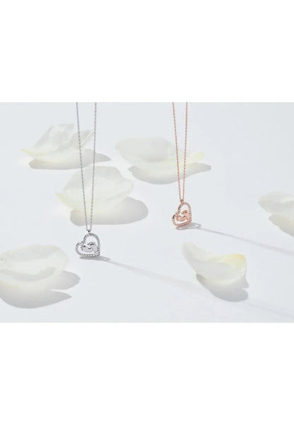 Heart Mum Pendant Necklace Rosegold