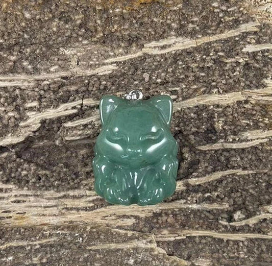 9 Tail Fox, Gemstone Pendants, 23x31mm (1pc)