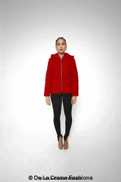 Lauren Zip Up Hooded Borg Teddy Jacket