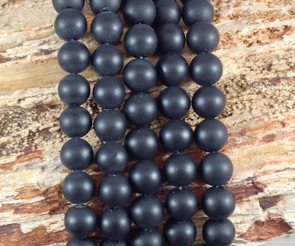 Matte Onyx aka Black Agate Round