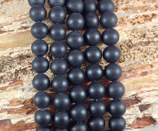 Matte Onyx aka Black Agate Round