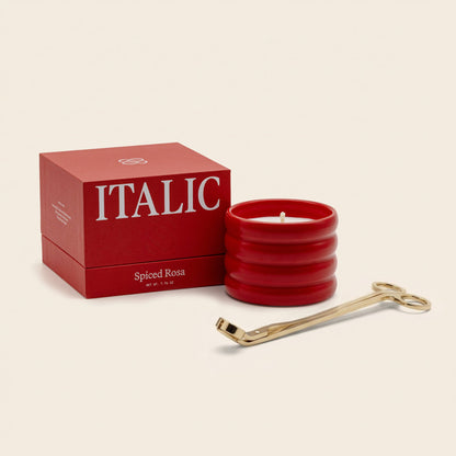 Soy Wax Ceramic Candle & Wick Trimmer Set