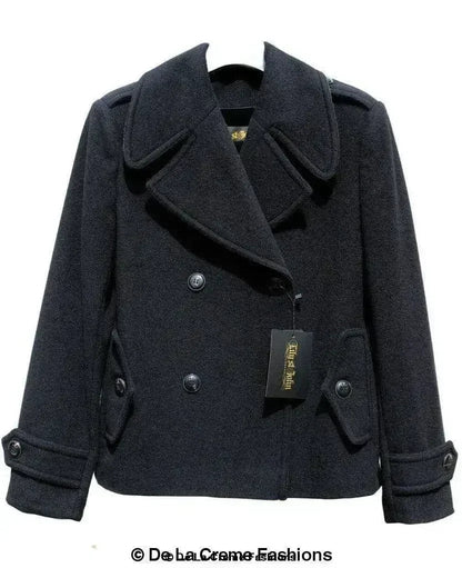 Harris Tweed Pea Coat - Wool Cashmere Blend | Femstylo