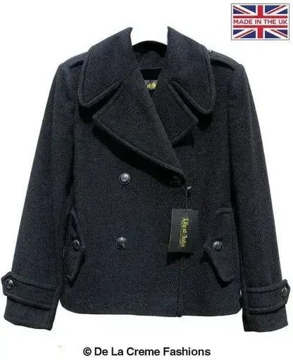 Harris Tweed Pea Coat - Wool Cashmere Blend | Femstylo