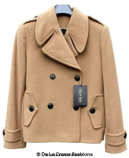 Harris Tweed Pea Coat - Wool Cashmere Blend | Femstylo