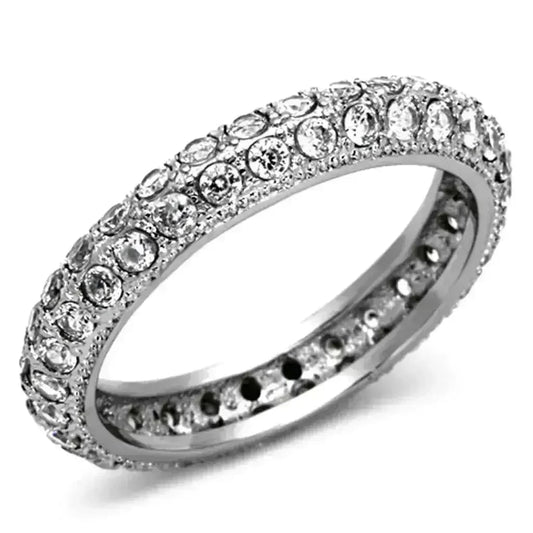 TK1225 - High polished (no plating) Stainless Steel Ring with AAA