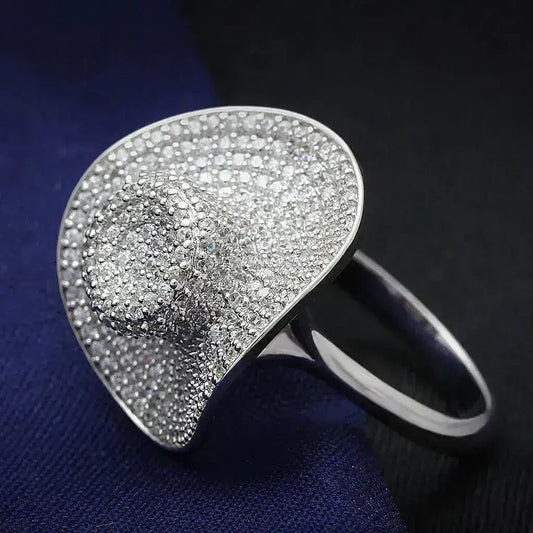 TS015 Rhodium Sterling Silver Ring – AAA Clear CZ Solitaire