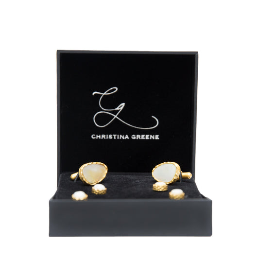 Men's Cufflink and Stud Set- Pearl