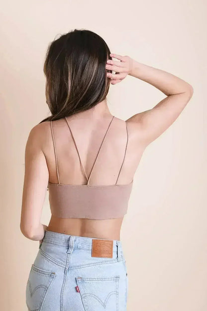 Y-Neck Plunge Crop Top - Stretchy Comfort | Femstylo